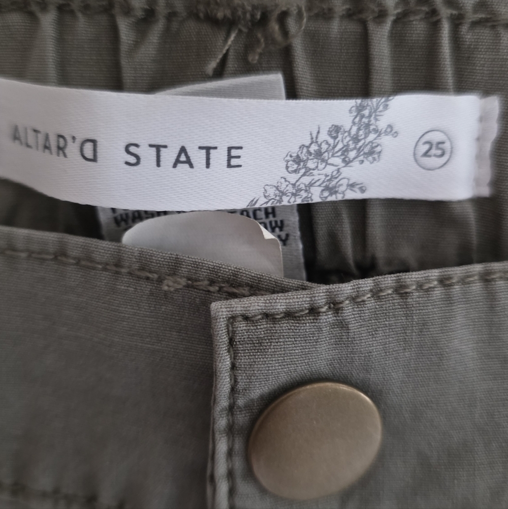 Altar'd State Khaki Cargo Pants for Women - Picture 2 of 7